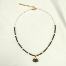 Load image into Gallery viewer, Choker Half Pearl Fan Pendant
