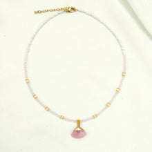 Load image into Gallery viewer, Choker Half Pearl Fan Pendant
