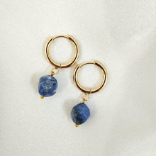 Load image into Gallery viewer, Earring Hoop with Pendant Gemstone
