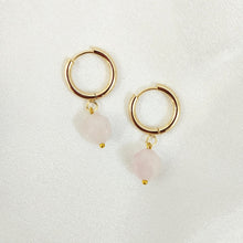 Load image into Gallery viewer, Earring Hoop with Pendant Gemstone

