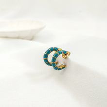 Load image into Gallery viewer, Earring Stud Colorful Gold Strip
