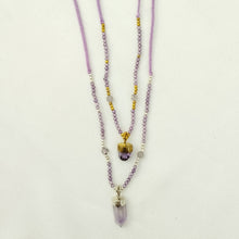 Load image into Gallery viewer, Necklace Yoga Amethyst and Crystal
