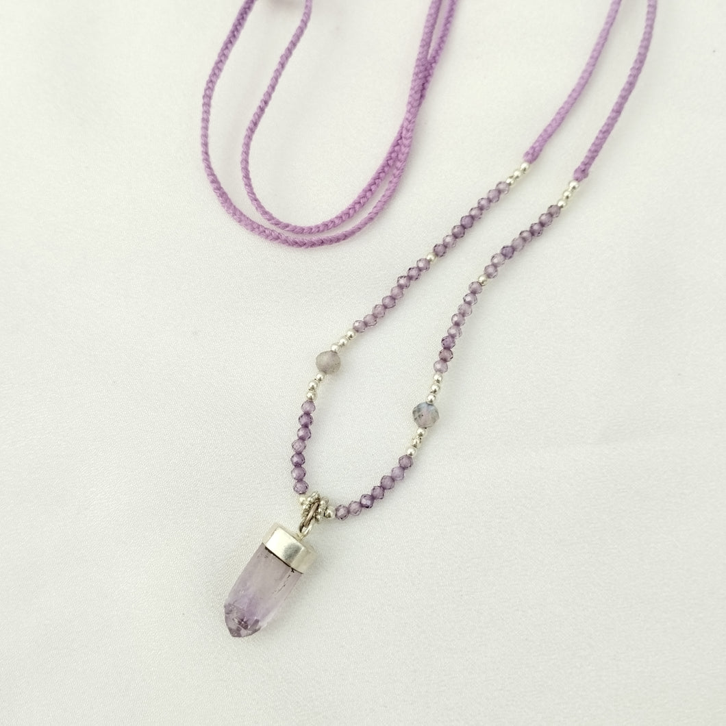 Necklace Yoga Amethyst and Crystal