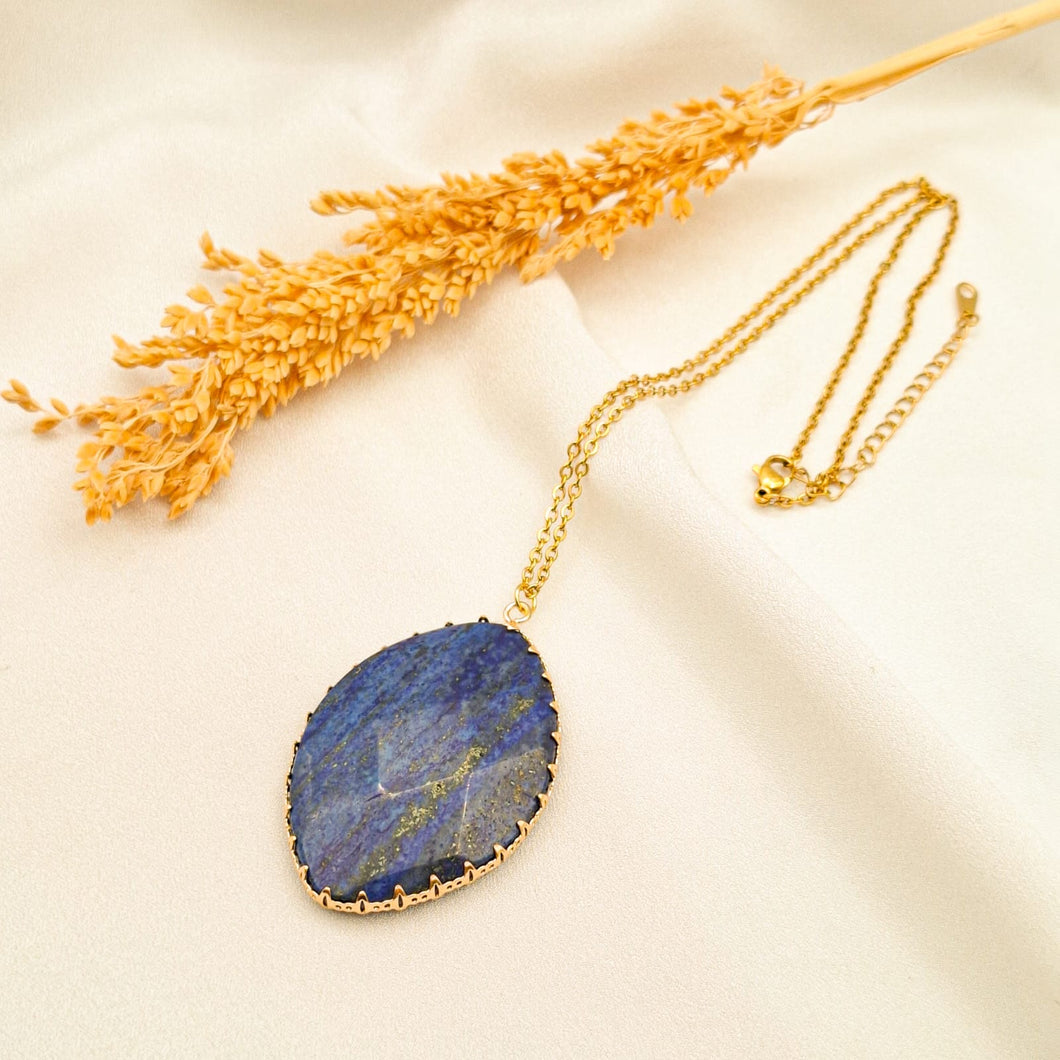 Necklace Moon Crystal White Oval Shape