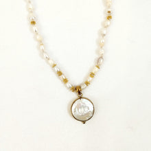 Load image into Gallery viewer, Necklace Yoga Mini Pearl Full Moon Pendant
