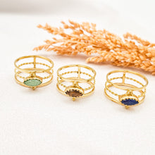 Load image into Gallery viewer, Ring Triple Gemstone Oval
