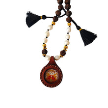 Load image into Gallery viewer, Necklace Yoga Rudragsha Pearl With Leather
