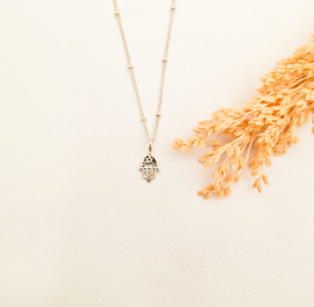 Necklace Plain Silver 925 Little Hamsa Hand
