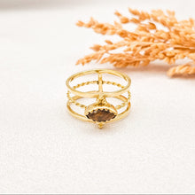 Load image into Gallery viewer, Ring Triple Gemstone Oval
