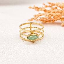Load image into Gallery viewer, Ring Triple Gemstone Oval
