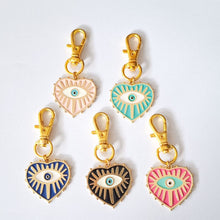 Load image into Gallery viewer, Keychain Mini Tribal Eyes &amp; Heart
