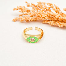 Load image into Gallery viewer, Ring Enamel Eye Crystal Big
