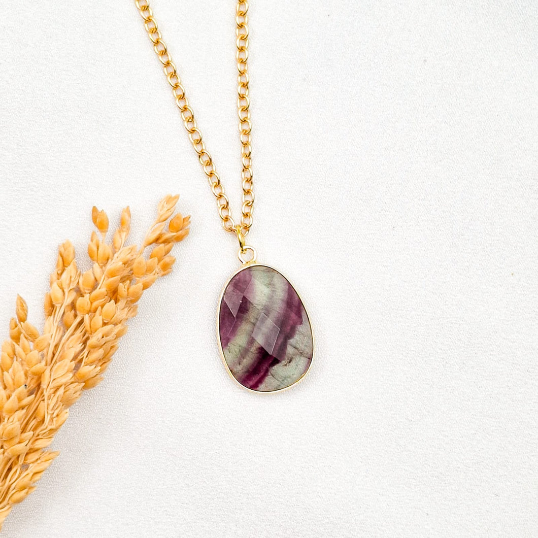 Necklace Natural Fluorite Pendant