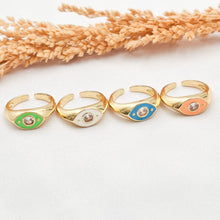Load image into Gallery viewer, Ring Enamel Eye Crystal Big
