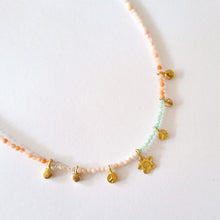 Load image into Gallery viewer, Necklace Mini Stone with Brass Charm
