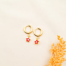 Load image into Gallery viewer, Earring Hoop Enamel Star
