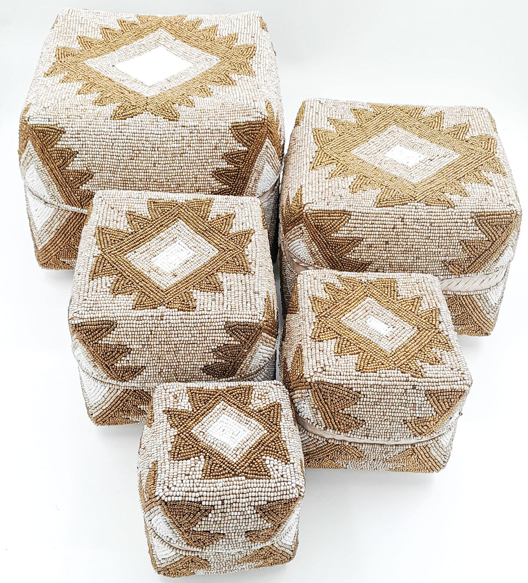 Balinese Beads Box Set of 5 Square
