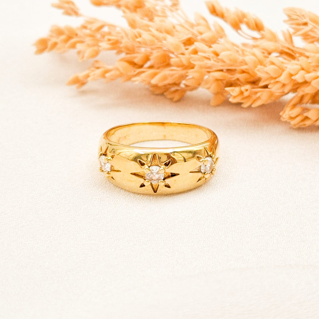 Ring Triple Zircone Star