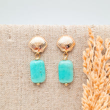 Load image into Gallery viewer, Earring Stud Shell with Gemstone &amp; Pearl
