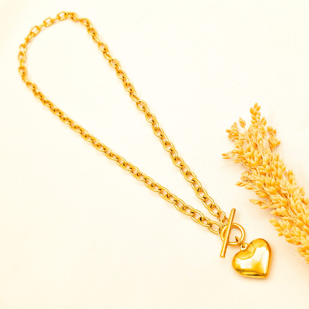 Necklace Big Chain Special Lock Heart Pendant