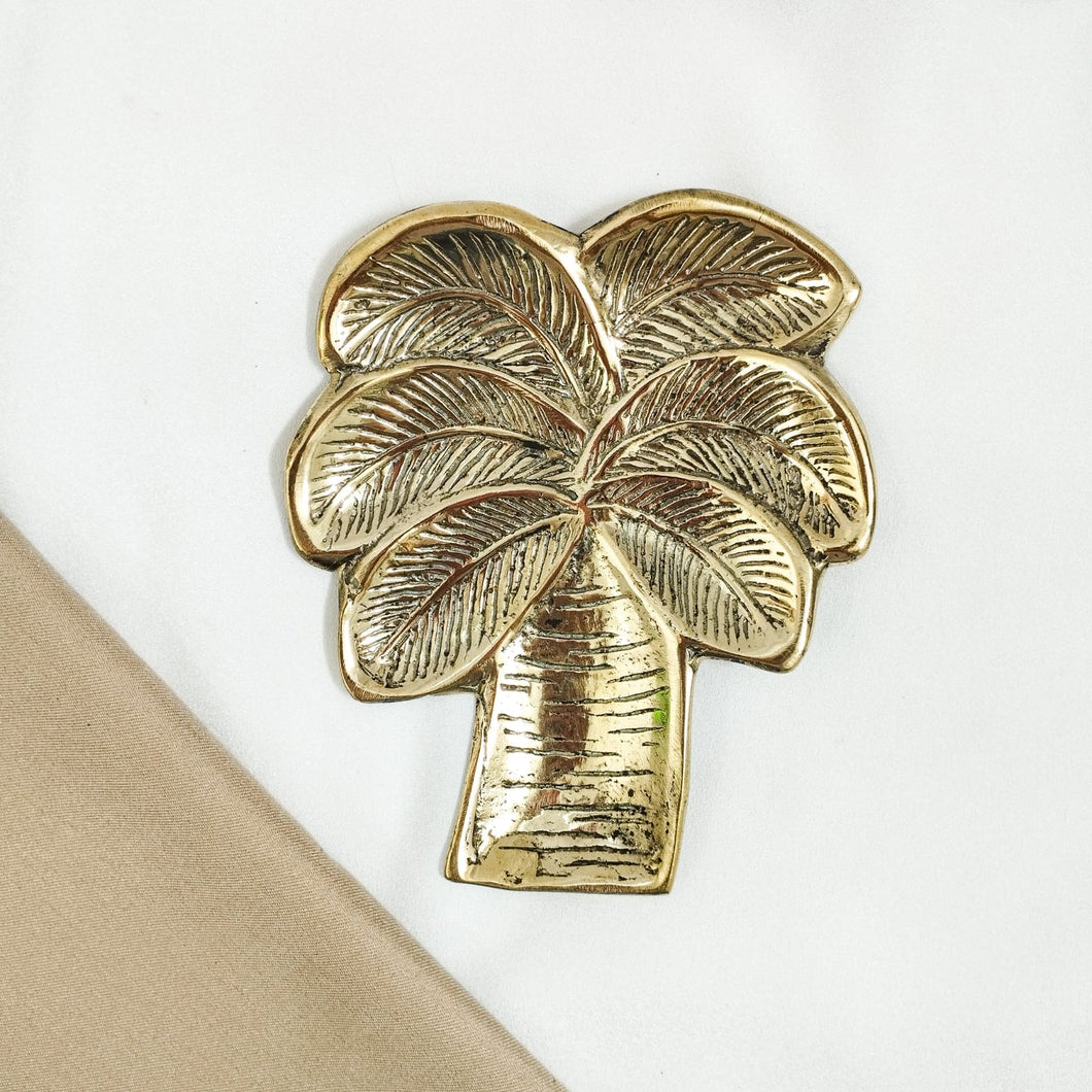 Plate Brass Trinket Tray Palm Tree