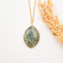 Load image into Gallery viewer, Necklace Moon Crystal White Oval Shape
