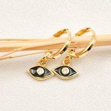 Load image into Gallery viewer, Earring Hoop Enamel Eyes Zircone
