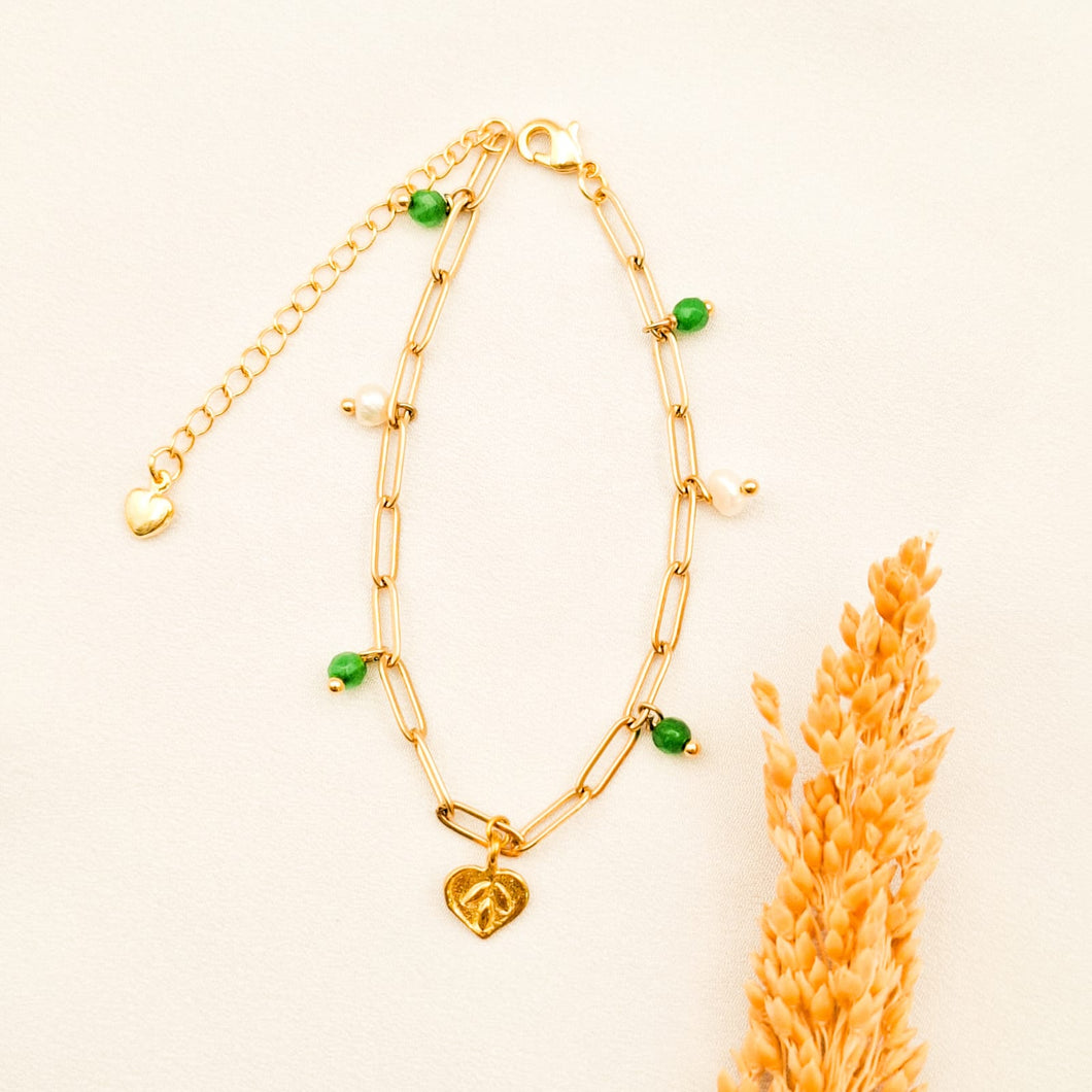 Bracelet Charm Pearl and Stone