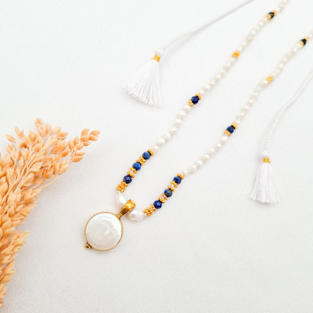 Necklace Yoga Mini Pearl Full Moon Pendant