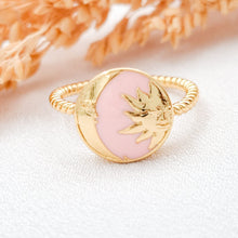Load image into Gallery viewer, Ring Enamel Round Moon &amp; Sun
