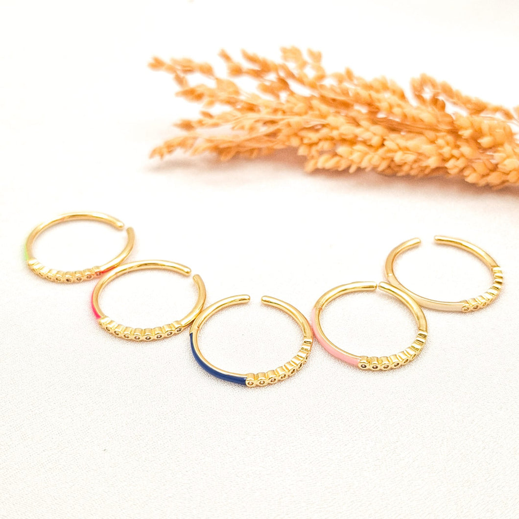 Ring Enamel Half Crystal