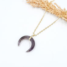 Load image into Gallery viewer, Necklace Amethyst Moon Pendant
