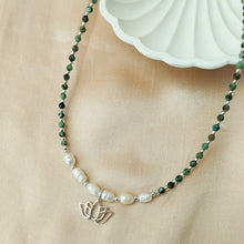 Load image into Gallery viewer, Necklace Gemstone Lotus
