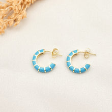 Load image into Gallery viewer, Earring Stud Colorful Gold Strip
