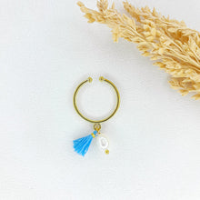 Load image into Gallery viewer, Ring Charm Pearl Tassel
