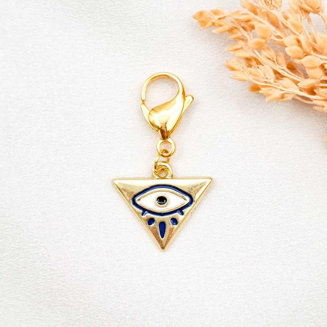 Keychain Triangle Blue Enamel
