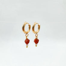 Load image into Gallery viewer, Earring Hoop with Pendant Gemstone Pearl
