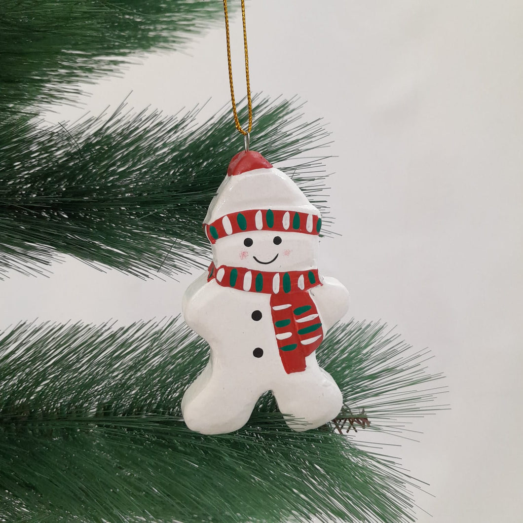 Wooden Christmas Ornaments Snow Dolls
