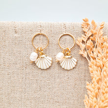 Load image into Gallery viewer, Earring Stud Round Charm &amp; Pearl
