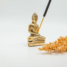 Load image into Gallery viewer, Brass Incense Holder Meditating Buddha

