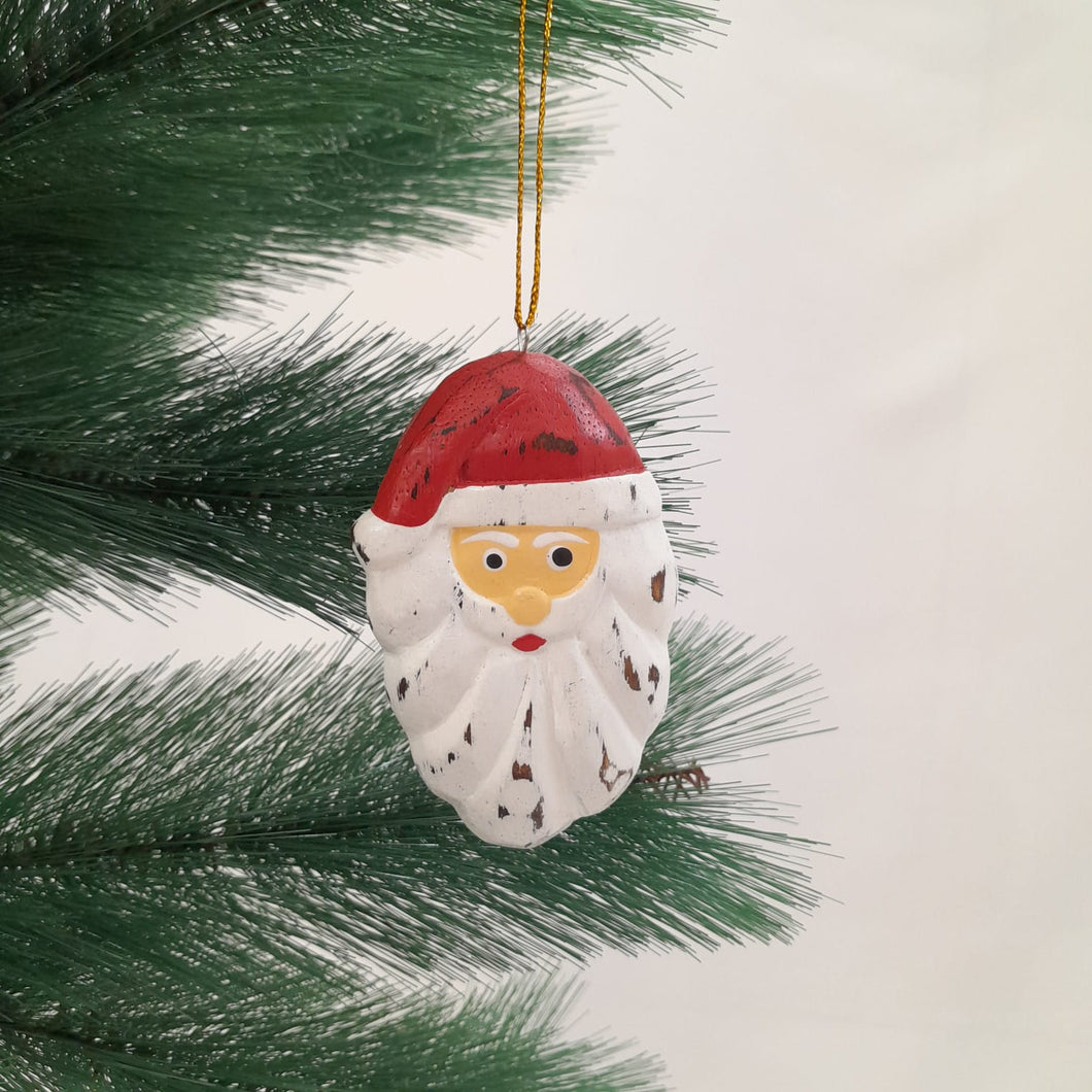 Wooden Christmas Ornaments Santa Face