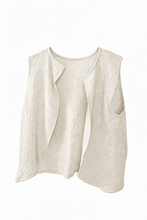 Load image into Gallery viewer, Cotton Crepe Gauze Sleeveless Shirt Button
