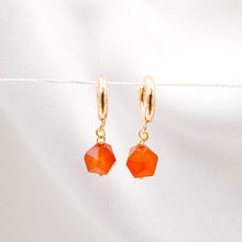 Load image into Gallery viewer, Earring Hoop with Pendant Gemstone
