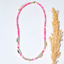 Load image into Gallery viewer, Necklace Gemstone with Half Round Pendant
