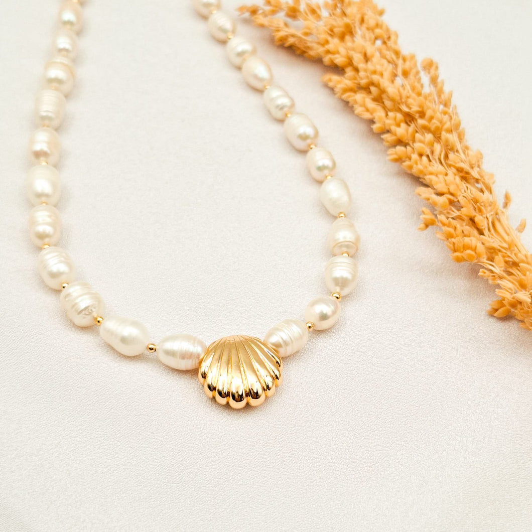 Necklace Pearls Shell Mermaid