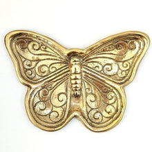 Load image into Gallery viewer, Plate Brass Trinket Tray Butterfly
