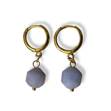 Load image into Gallery viewer, Earring Hoop with Pendant Gemstone
