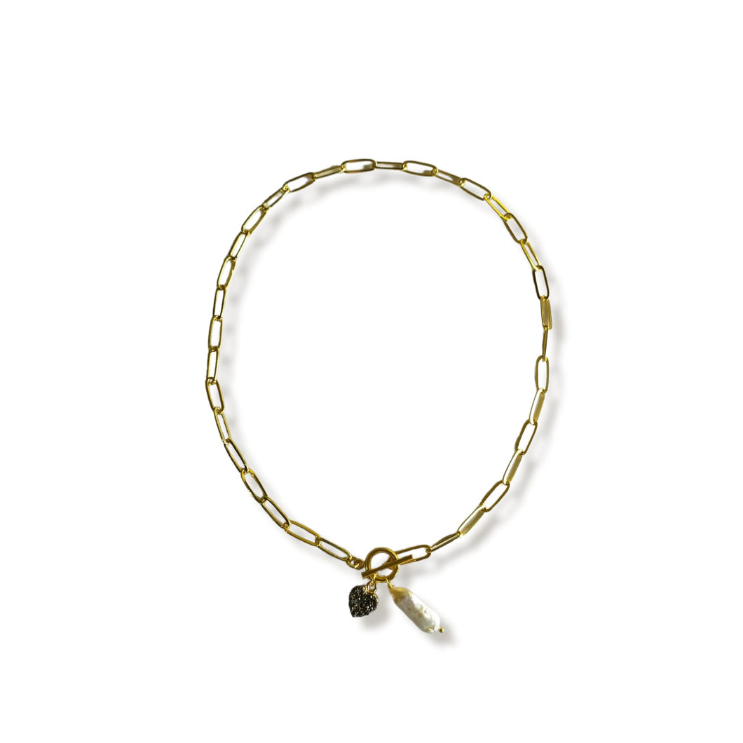 Necklace Big Chain With Pendant Gold Plated