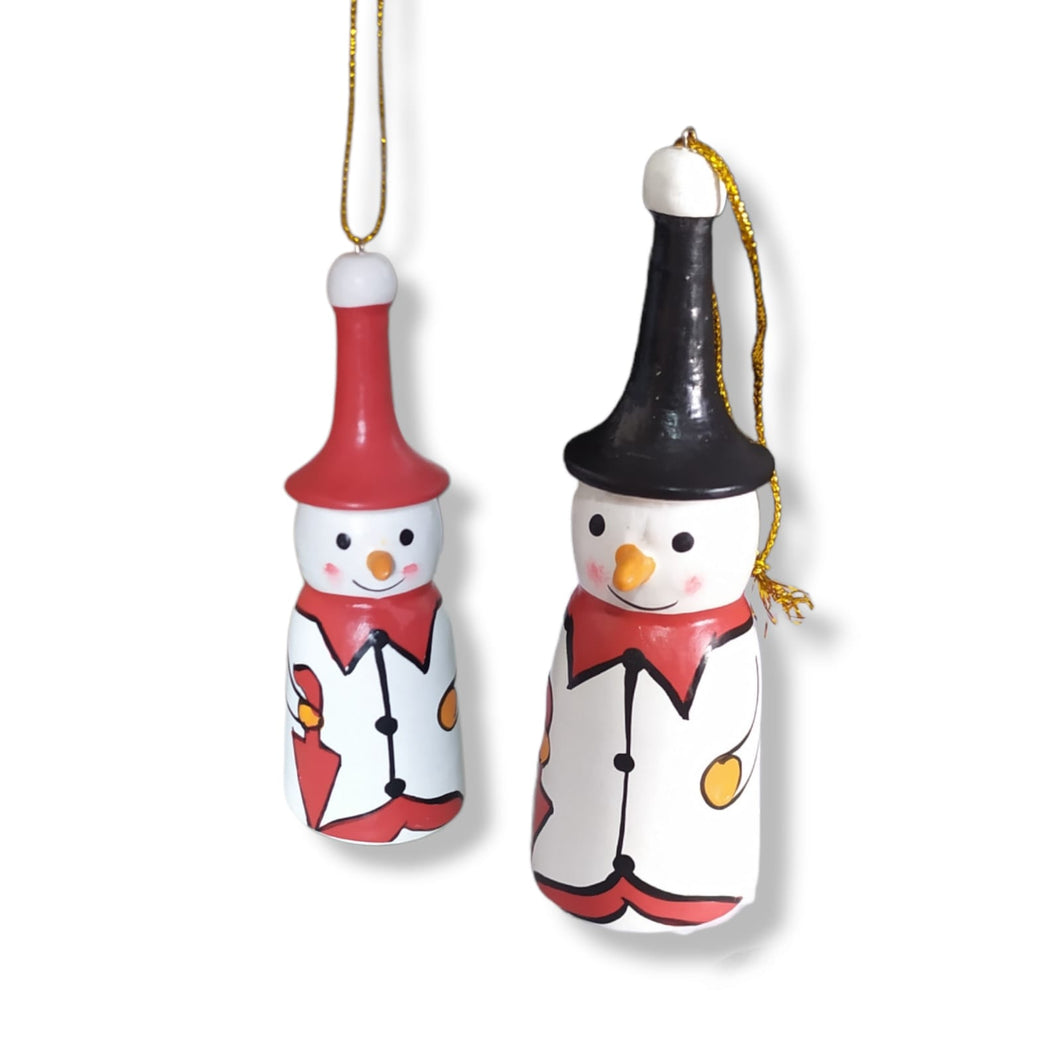 Wooden Christmas Round Snowman Pino