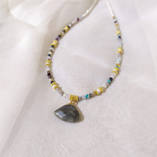 Load image into Gallery viewer, Choker Half Pearl Fan Pendant
